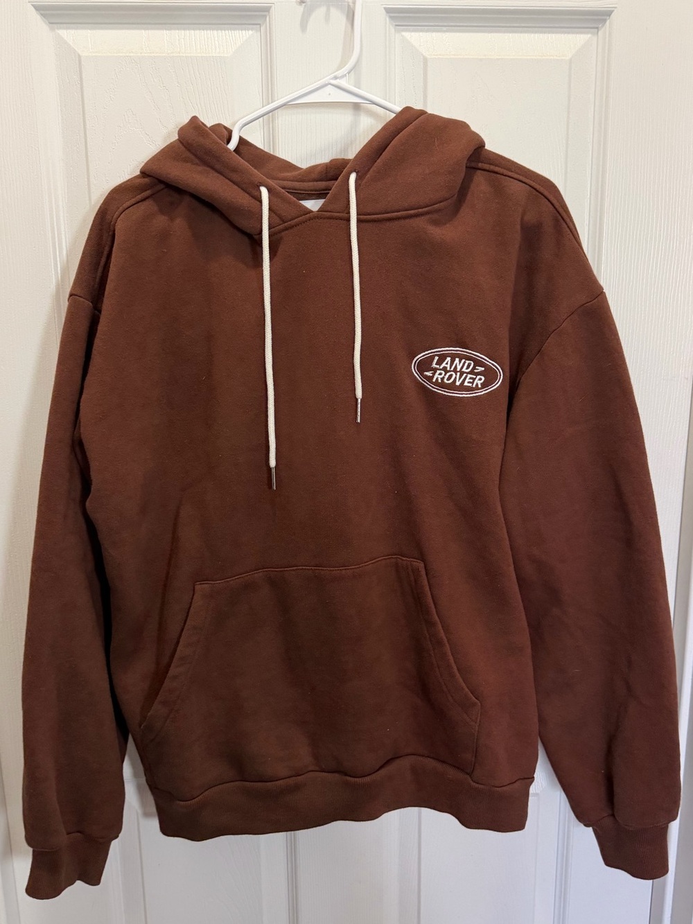 Land-Rover PacSun Men's Brown Pullover Hoodie with White Drawstrings M - Picture 2 of 4